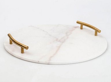 TABLA RIPLEY HOME REDONDO MARMOL ASAS GOLD - 1