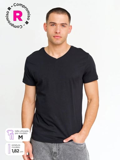 POLERA HOMBRE INDEX MANGA CORTA CUELLO V - 1