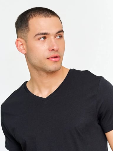 POLERA HOMBRE INDEX MANGA CORTA CUELLO V - 3