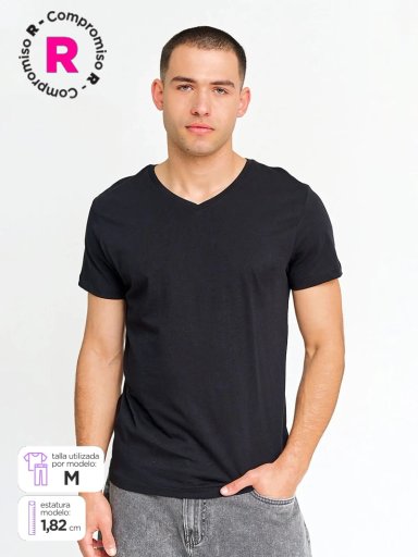 POLERA HOMBRE INDEX MANGA CORTA CUELLO V - 1
