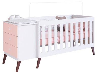 CUNA KIDSCOOL CAJONERA ENCANTO BE020RS 1 PLAZA ROSADO - 1