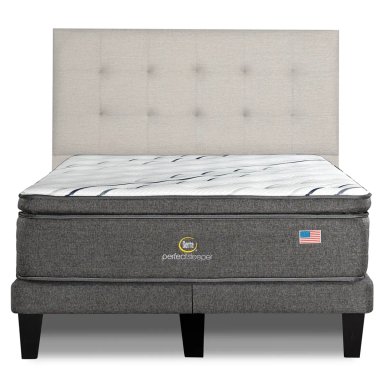CAMA EUROPEA SERTA PERFECT SLEEP 2 PL + RESPALDO TIGNES ARENA - 2
