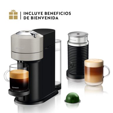 CAFETERA NESPRESSO CÁPSULA VERTUO NEXT GRIS CLARO + ESPUMADOR DE LECHE AEROCCINO 3 - 1