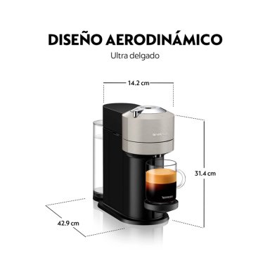 CAFETERA NESPRESSO CÁPSULA VERTUO NEXT GRIS CLARO + ESPUMADOR DE LECHE AEROCCINO 3 - 7