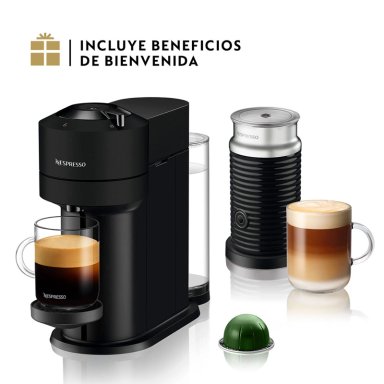 CAFETERA NESPRESSO CÁPSULA VERTUO NEXT NEGRO + ESPUMADOR DE LECHE AEROCCINO 3 - 1