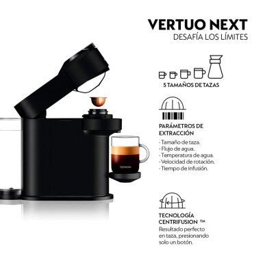CAFETERA NESPRESSO CÁPSULA VERTUO NEXT NEGRO - 4