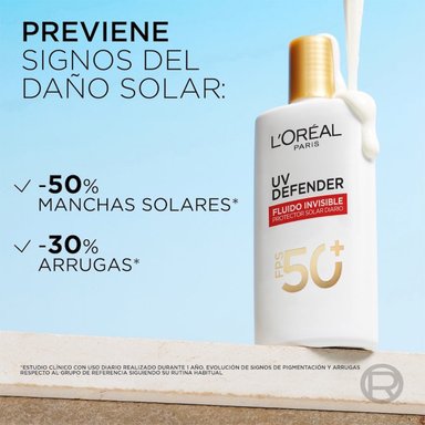 PROTECTOR SOLAR FACIAL LOREAL ANTIEDAD DERMO EXPERTISE UV DEFENDER FLUIDO INVISIBLE SPF 50 40 ML - 6