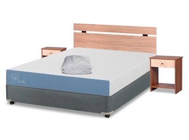JUEGO DE DORMITORIO CIC CAMA BOX AMERICANO EXCELLENCE 2 PLAZAS + SET OLMO + PLUMON - 2