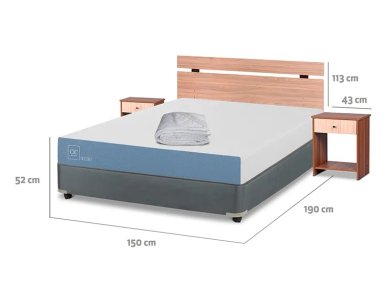 JUEGO DE DORMITORIO CIC CAMA BOX AMERICANO EXCELLENCE 2 PLAZAS + SET OLMO + PLUMON - 3