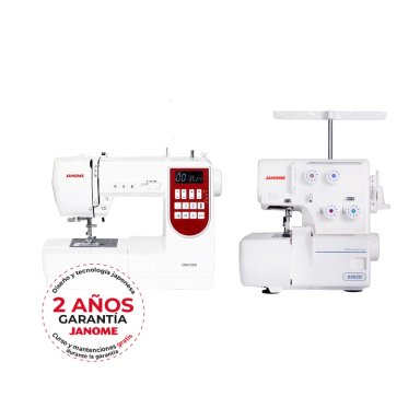 COMBO JANOME MÁQUINA DE COSER DM7200 + OVERLOCK 8002D - 1