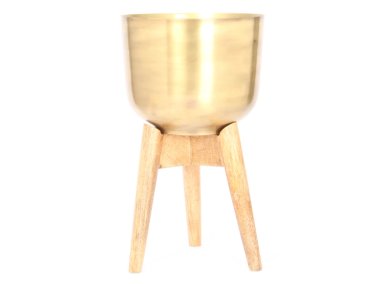 MACETERO RIPLEY HOME BASE MADERA DORADO 24CM - 1