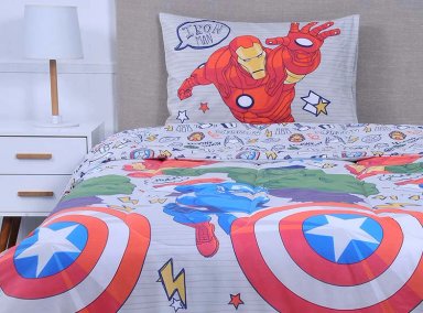 PLUMÓN MARVEL AVENGERS WAR 1.5 PLAZAS GRIS ESTAMPADO - 1