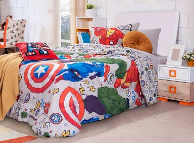 PLUMÓN MARVEL AVENGERS WAR 1.5 PLAZAS GRIS ESTAMPADO - 5