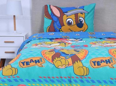 PLUMÓN PAW PATROL TRIANGULO 1.5 PLAZAS TURQUESA ESTAMPADO - 1