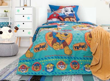 PLUMÓN PAW PATROL TRIANGULO 1.5 PLAZAS TURQUESA ESTAMPADO - 5