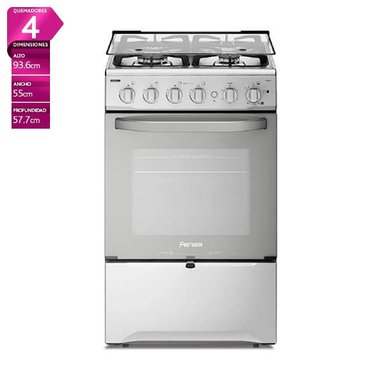 COCINA A GAS FENSA F2808 T 4 PLATOS GRILL GRIS - 1