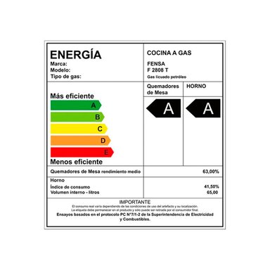 COCINA A GAS FENSA F2808 T 4 PLATOS GRILL GRIS - 13