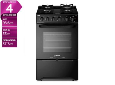 COCINA A GAS FENSA F3000 BT 4 PLATOS GRILL NEGRO - 1