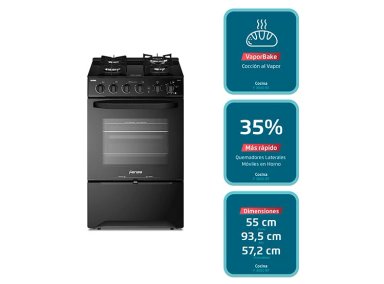 COCINA A GAS FENSA F3000 BT 4 PLATOS GRILL NEGRO - 7