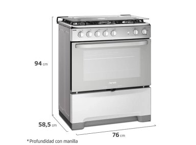 COCINA A GAS FENSA F5500 T 5 PLATOS GRILL GRIS - 2
