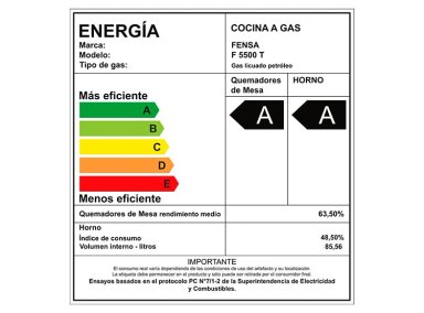 COCINA A GAS FENSA F5500 T 5 PLATOS GRILL GRIS - 12