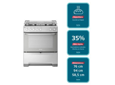 COCINA A GAS FENSA F5500 T 5 PLATOS GRILL GRIS - 6