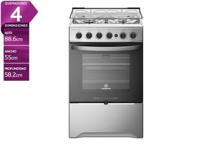COCINA A GAS MADEMSA M785 T 4 PLATOS GRILL ACERO - 1