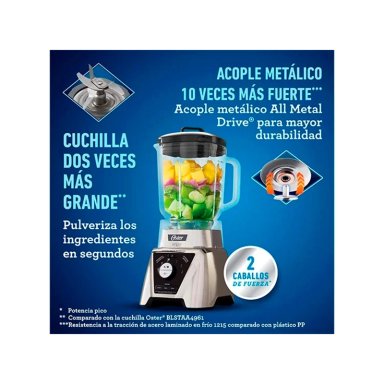 LICUADORA OSTER XPERT BLST3BCPG 1100W 2 L CONTROL TEXTURA SILVER - 4