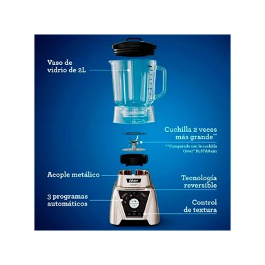 LICUADORA OSTER XPERT BLST3BCPG 1100W 2 L CONTROL TEXTURA SILVER - 8