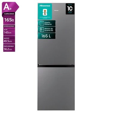 REFRIGERADOR BOTTOM FREEZER HISENSE RD-22DC 165L FRIO DIRECTO ACERO - 1