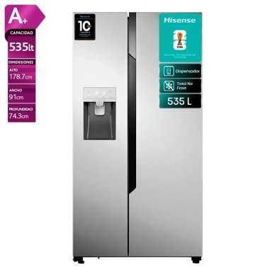 REFRIGERADOR SIDE BY SIDE HISENSE RC-70WS 535L NO FROST ACERO - 1