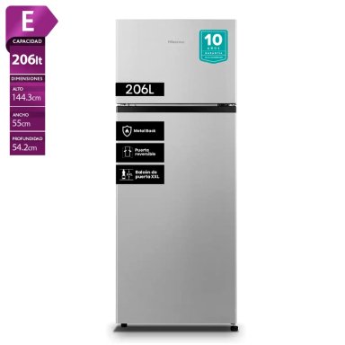 REFRIGERADOR TOP FREEZER HISENSE RD-27DR 205L FRIO DIRECTO PLATA - 1