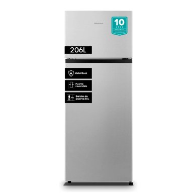 REFRIGERADOR TOP FREEZER HISENSE RD-27DR 205L FRIO DIRECTO PLATA - 2