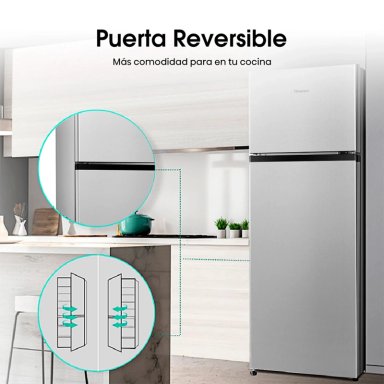 REFRIGERADOR TOP FREEZER HISENSE RD-27DR 205L FRIO DIRECTO PLATA - 6