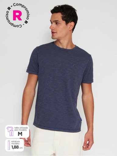 POLERA HOMBRE ROBERT LEWIS ALGODÓN CUELLO REDONDO MANGA CORTA - 1