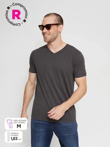 POLERA HOMBRE BARBADOS MANGA CORTA CUELLO V - 1