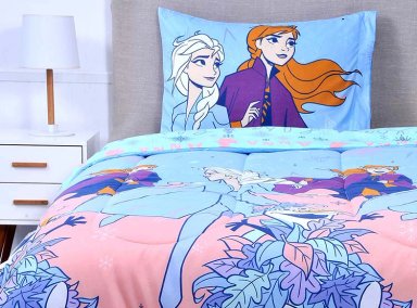 PLUMÓN DISNEY FROZEN OLAF 1.5 PLAZAS CELESTE ESTAMPADO - 1