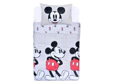 PLUMÓN MASHINI DISNEY MICKEY ORIGINAL 1.5 PLAZAS GRIS CLARO ESTAMPADO - 2