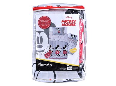 PLUMÓN MASHINI DISNEY MICKEY ORIGINAL 1.5 PLAZAS GRIS CLARO ESTAMPADO - 4