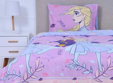 PLUMÓN DISNEY FROZEN HAPPINESS 1.5 PLAZAS VIOLETA ESTAMPADO - 1