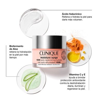 CREMA FACIAL CLINIQUE HIDRATANTE MOISTURE SURGE 100H AUTO REPLENISHING HYDRATOR 30 ML - 3
