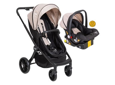 COCHE TRAVEL SYSTEM BABY WAY 3 EN 1 NEGRO - 1