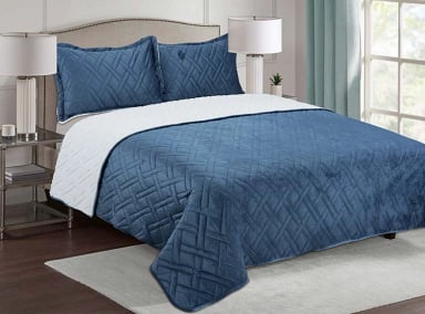 COBERTOR ANDES COBERTO VELVET CHIPORRO 2 PLAZAS AZUL SHERPA - 1