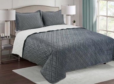COBERTOR ANDES COBERTO VELVET CHIPORRO 2 PLAZAS GRIS SHERPA - 1