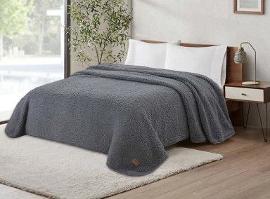 FRAZADA ANDES SHERPA GRIS 1.5 PL - 1