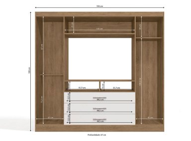 CLOSET YARDAS FREIJO G584 LCD 46 2 PUERTAS 3 CAJONES BLANCO - 3
