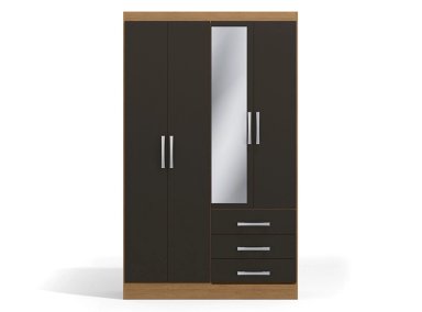 CLOSET YARDAS FREIJO S484 4 PUERTAS 3 CAJONES NEGRO MATE - 1