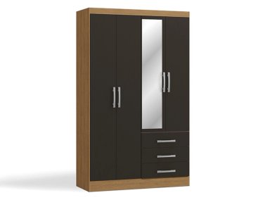 CLOSET YARDAS FREIJO S484 4 PUERTAS 3 CAJONES NEGRO MATE - 2