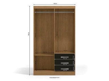 CLOSET YARDAS FREIJO S484 4 PUERTAS 3 CAJONES NEGRO MATE - 5