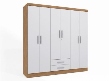 CLOSET YARDAS FREIJO S446 6 PUERTAS 2 CAJONES BLANCO - 1
